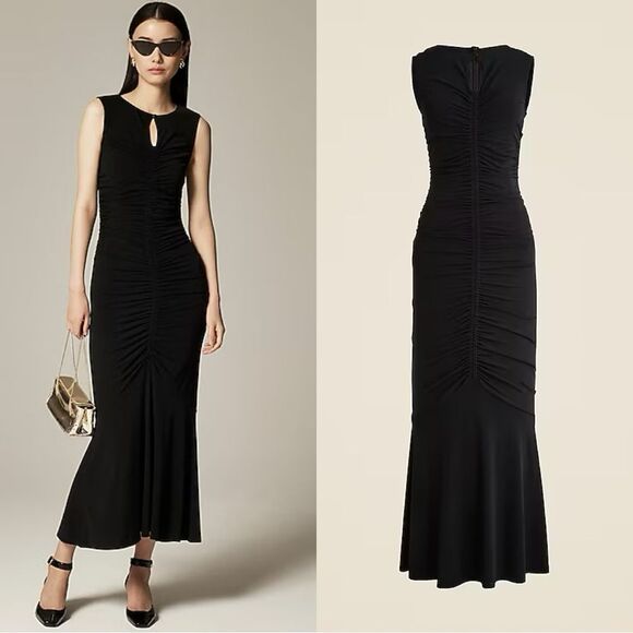J. Crew Dresses & Skirts - NWT J CREW Ruched center-seam dress in matte jersey in black
